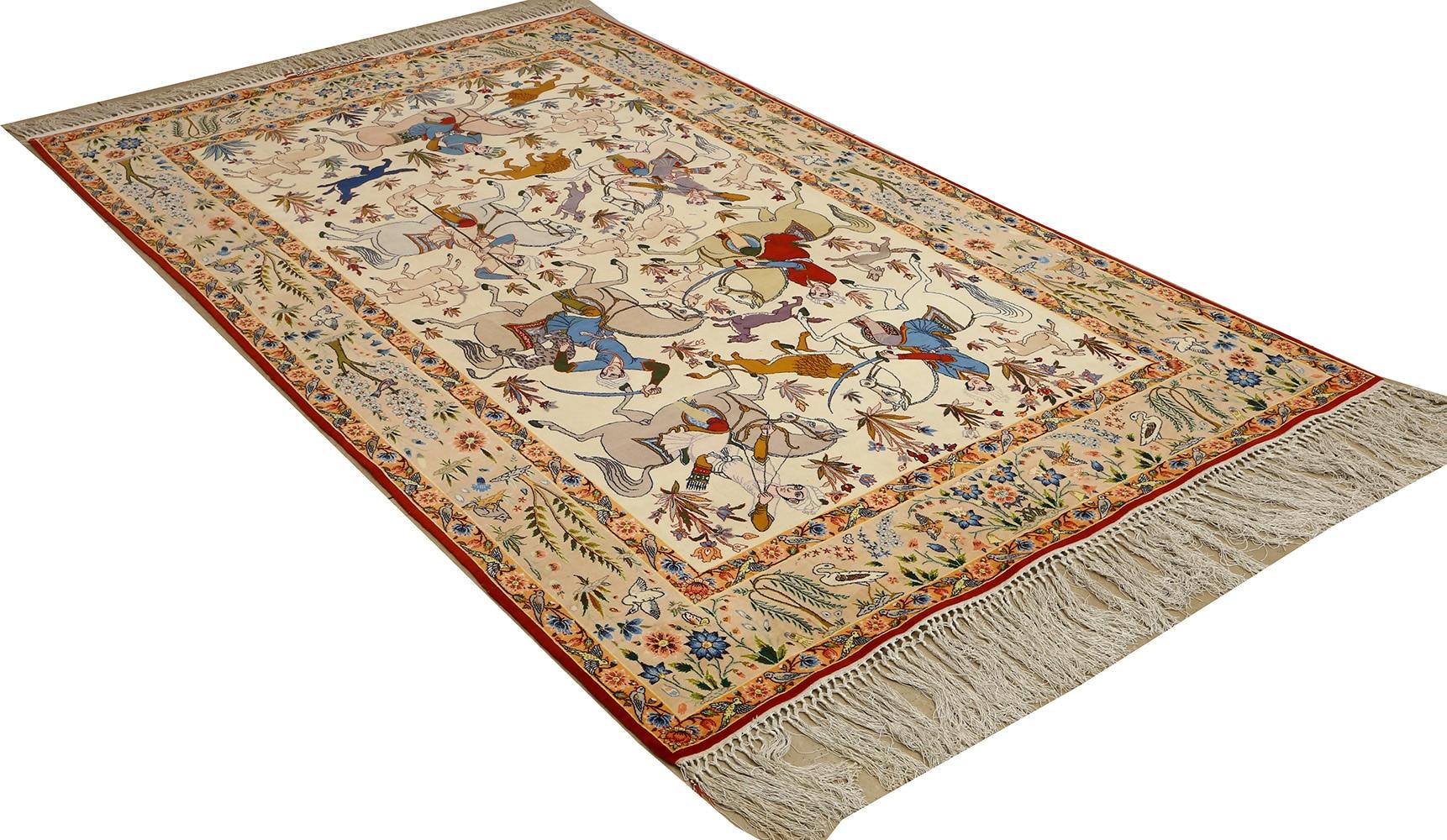 Wool Nazmiyal Collection Vintage Isfahan Persian Rug. Size: 5 ft x 8 ft 2 in