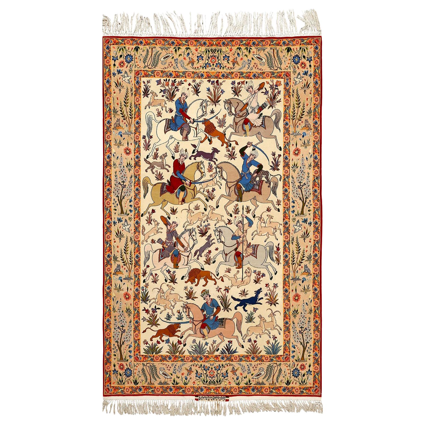 Nazmiyal Collection Vintage Isfahan Persian Rug. Size: 5 ft x 8 ft 2 in