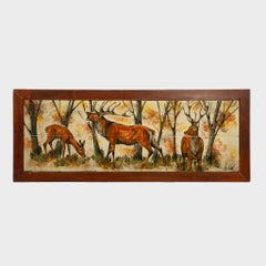Hunting Scenes in Ceramic: A Set of Eight Mid-Century Panels