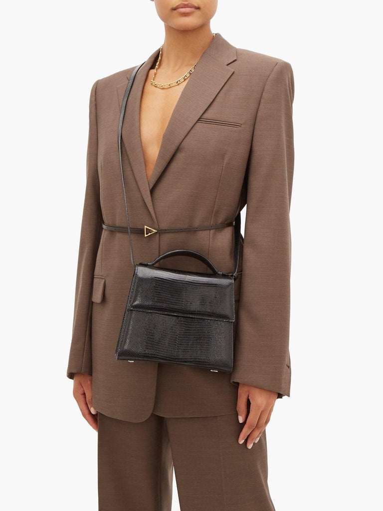 Hunting Season Medium Top Handle In Black Lizard at 1stDibs hunting season top handle bag