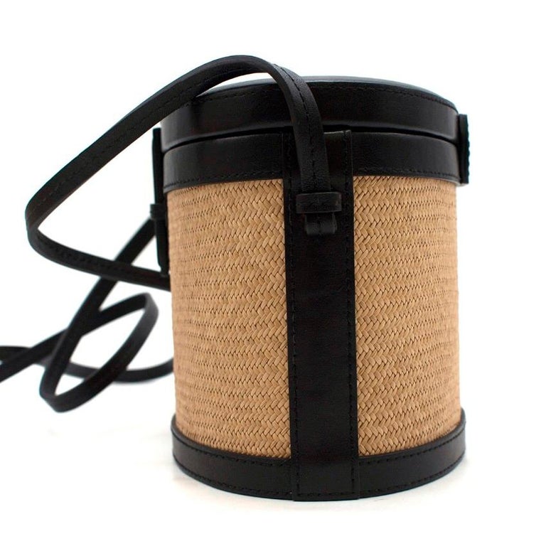 Hunting Season Trunk Mini Raffia And Leather Shoulder Bag at 1stDibs