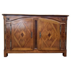 Hunting style sideboard in cherry wood