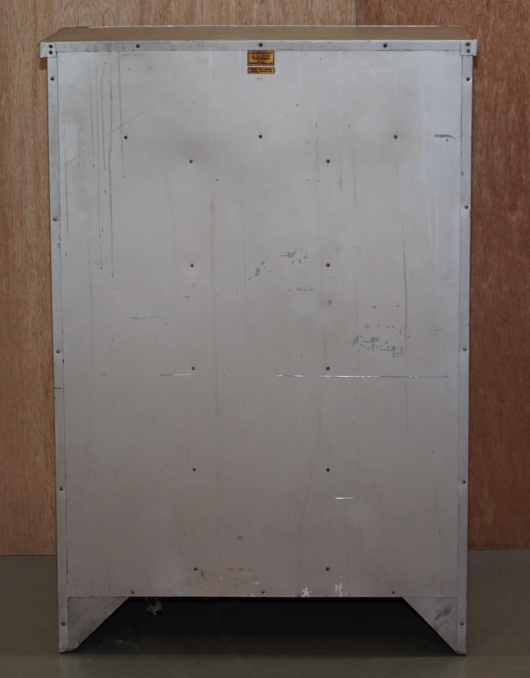 Huntington Aviation Industrial Art Deco TallBoy Drawers Cupboard Aluminium Frame 1