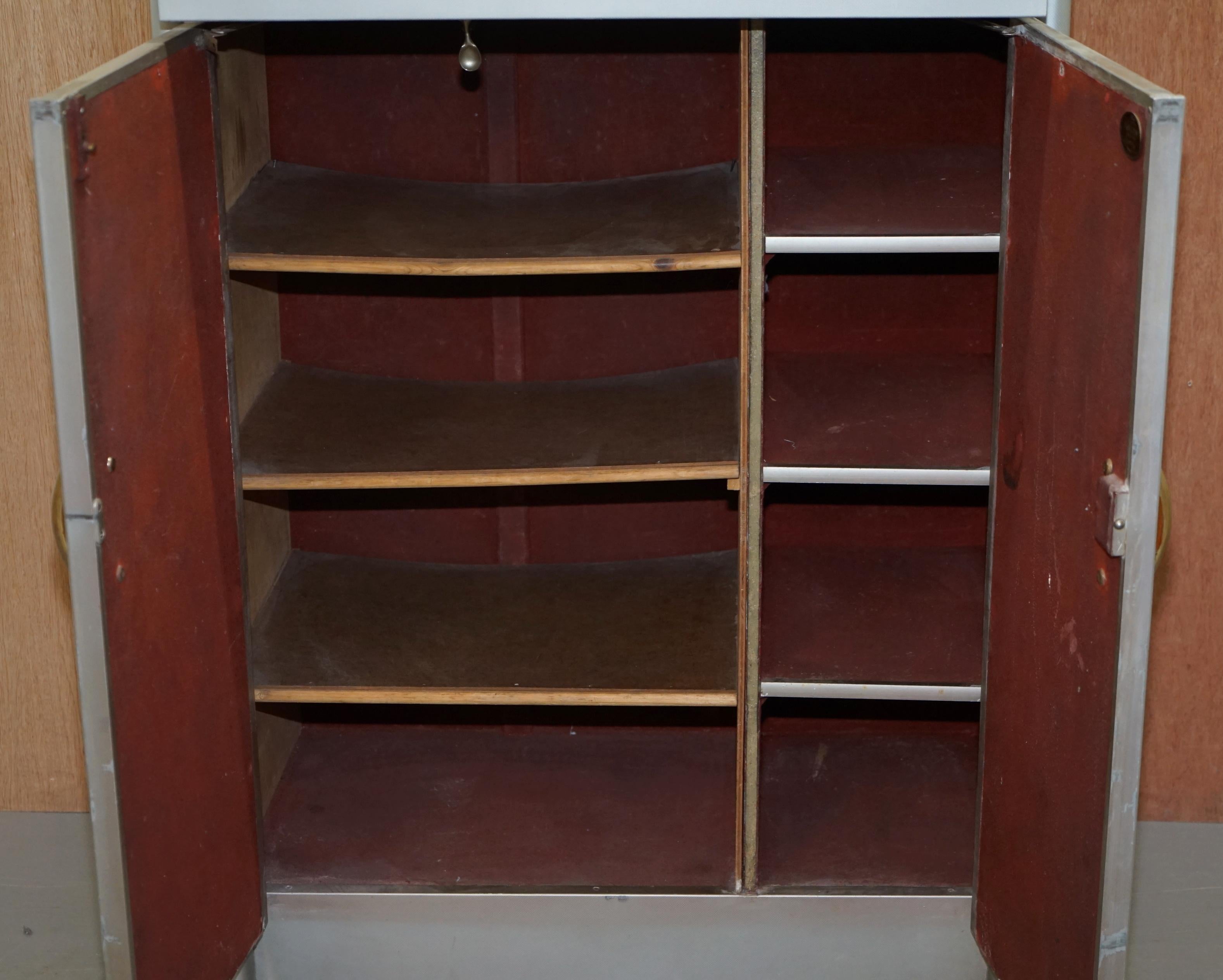 Huntington Aviation Industrial Art Deco TallBoy Drawers Cupboard Aluminium Frame 5