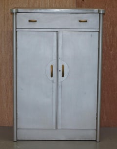 Huntington Aviation Industrial Art Deco TallBoy Drawers Cupboard Aluminium Frame