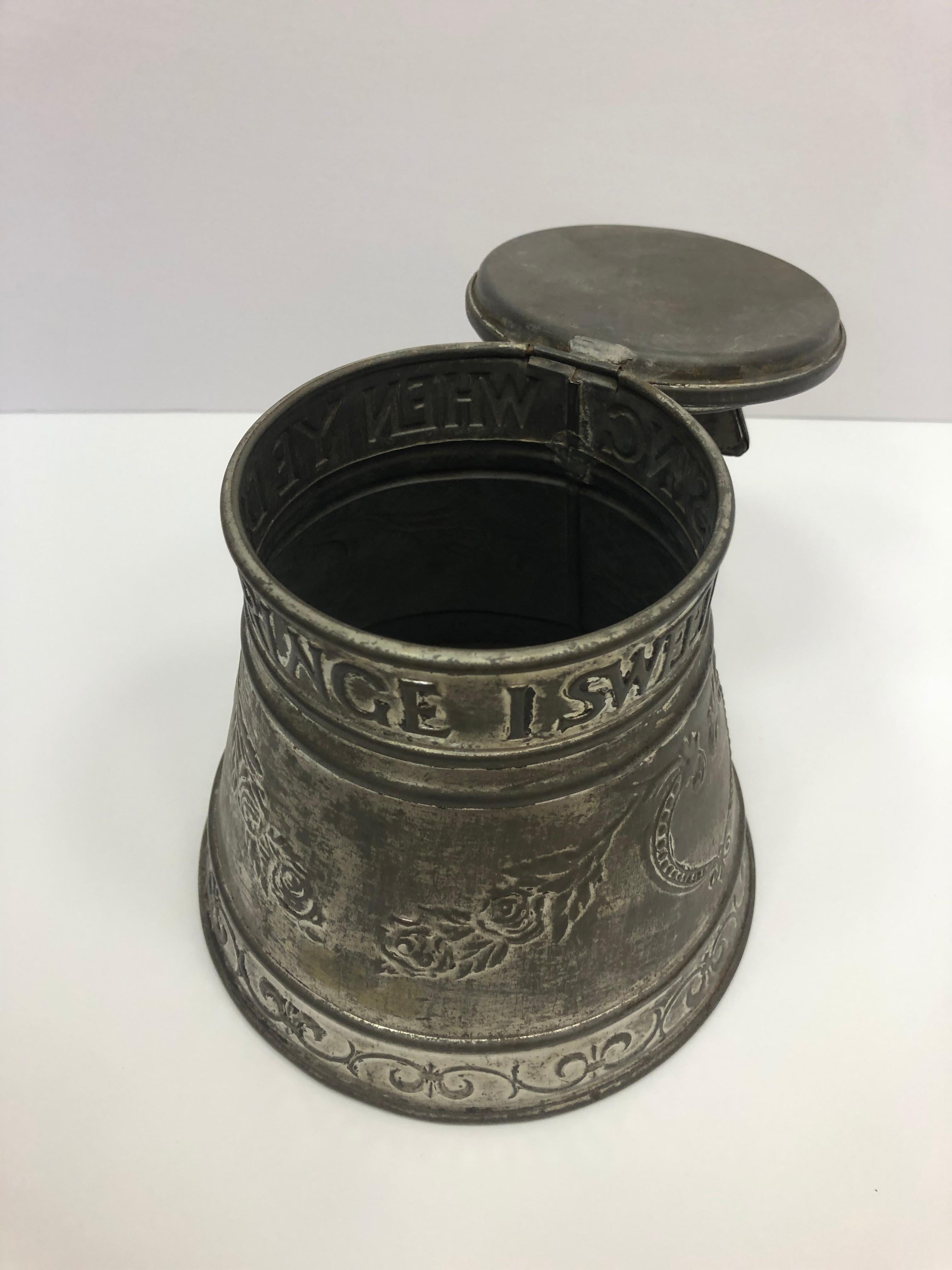 English Huntley and Palmer Silver Plated Metal Bell Shaped Biscuit Tin England, 1912