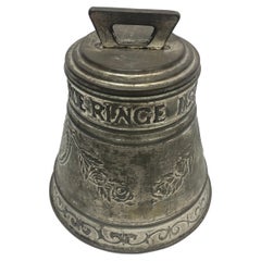 Huntley and Palmer Silver Plated Metal Bell Shaped Biscuit Tin England, 1912