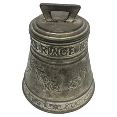 Antique Huntley and Palmer Silver Plated Metal Bell Shaped Biscuit Tin England, 1912