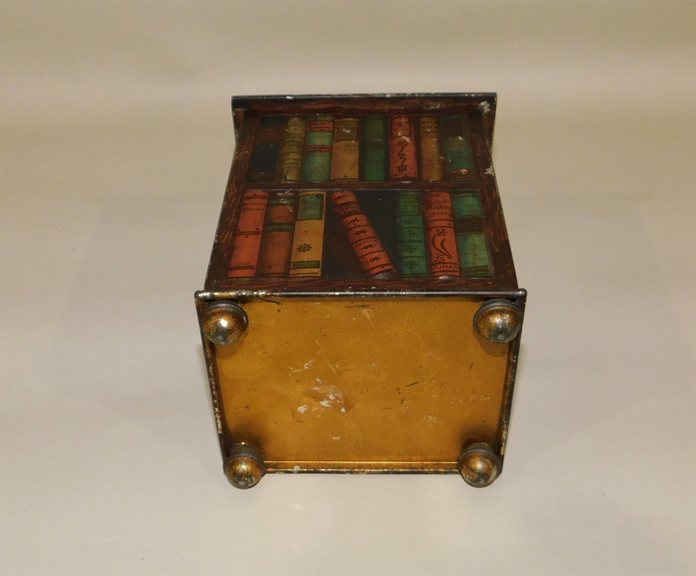 Huntley and Palmers Bookcase Hand-Painted Tin Biscuit Box 4
