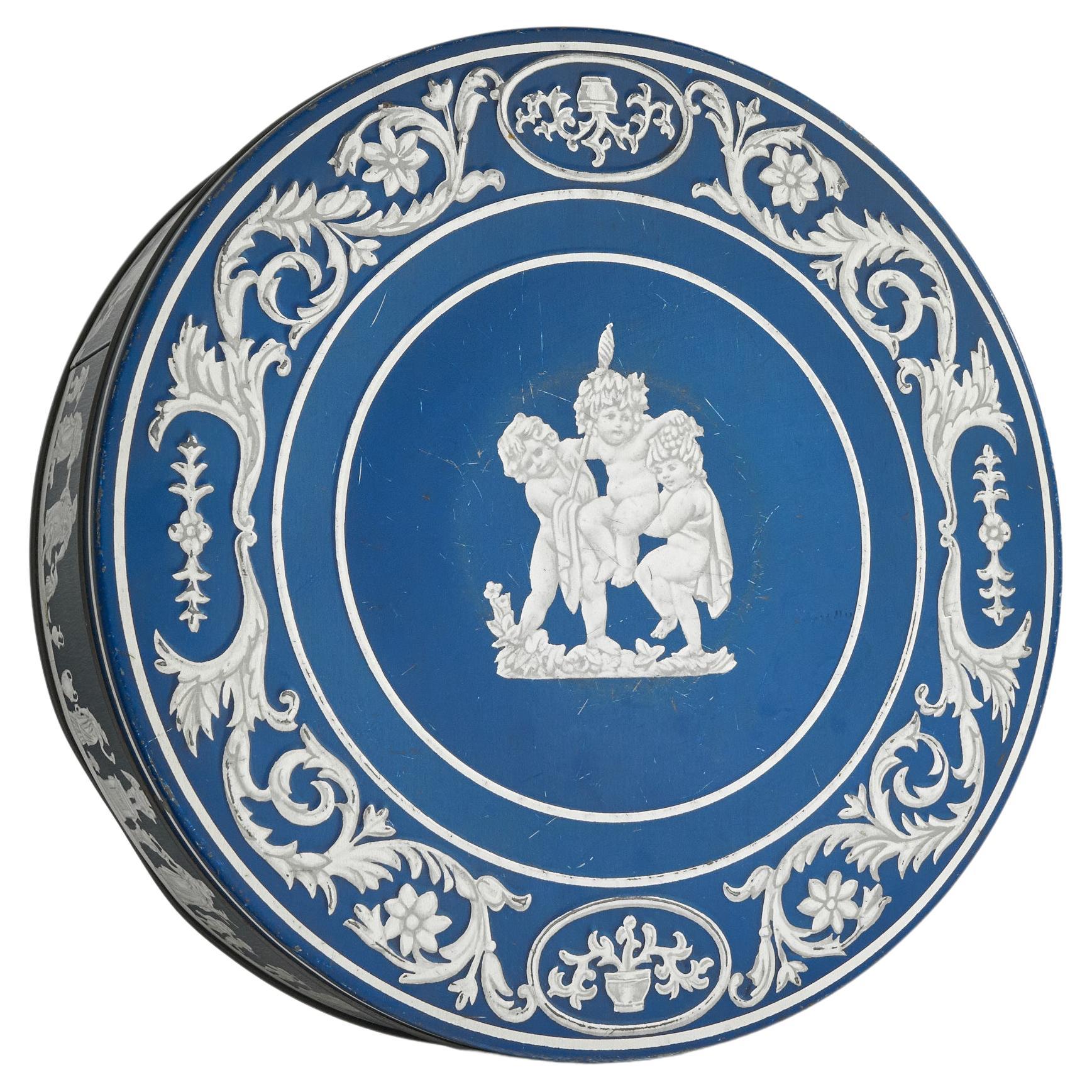 Huntley Boorne & Stevens Mid Century ‘Wedgwood Jasperware’ Biscuit Tin 1950s