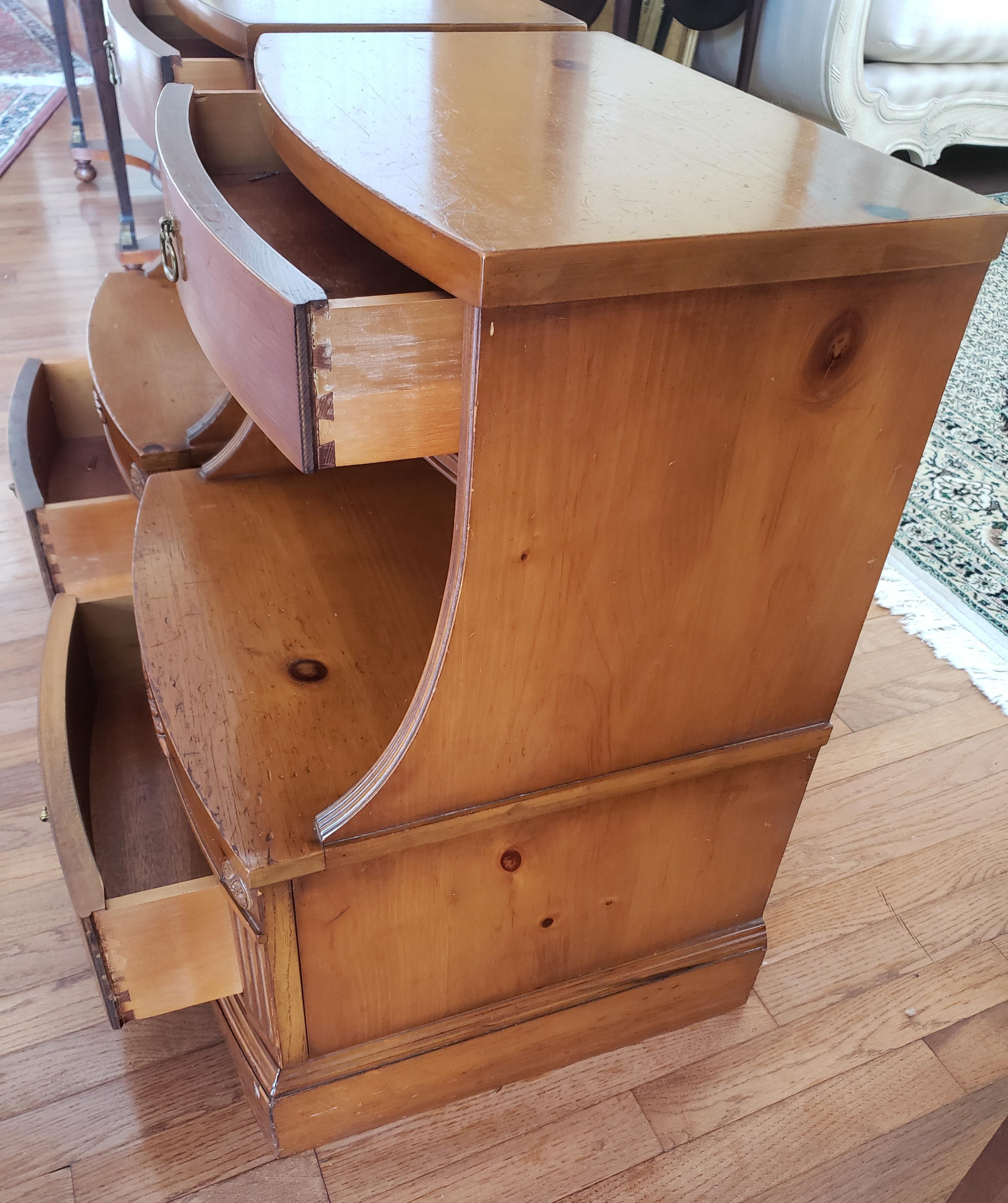 Huntley Furniture 2 drawer Solid Pine Nightstands, Circa 1940s In Good Condition In Germantown, MD
