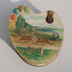 Huntley & Palmers Advertising Biscuit Tin in Shape of Artist Palette