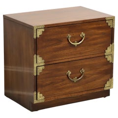 Retro HUNTLEY THOMASVILLE Japanese Tansu Campaign Style Bedside Chest / Nightstand