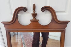 Huntley Thomasville Maple Chippendale Carved Urn Mirror, Circa 1940s
