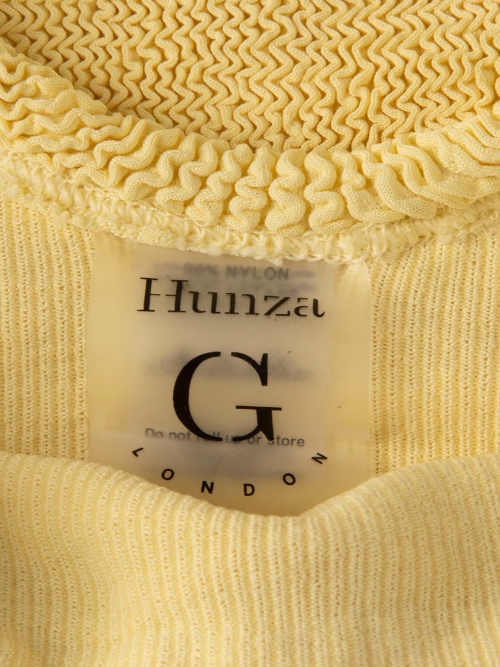 Hunza G Gelb Crinkle Bodycon Minikleid Größe XS im Zustand „Hervorragend“ im Angebot in London, GB