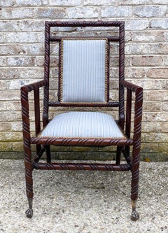 Hunzinger Wood Framed Arm Chair