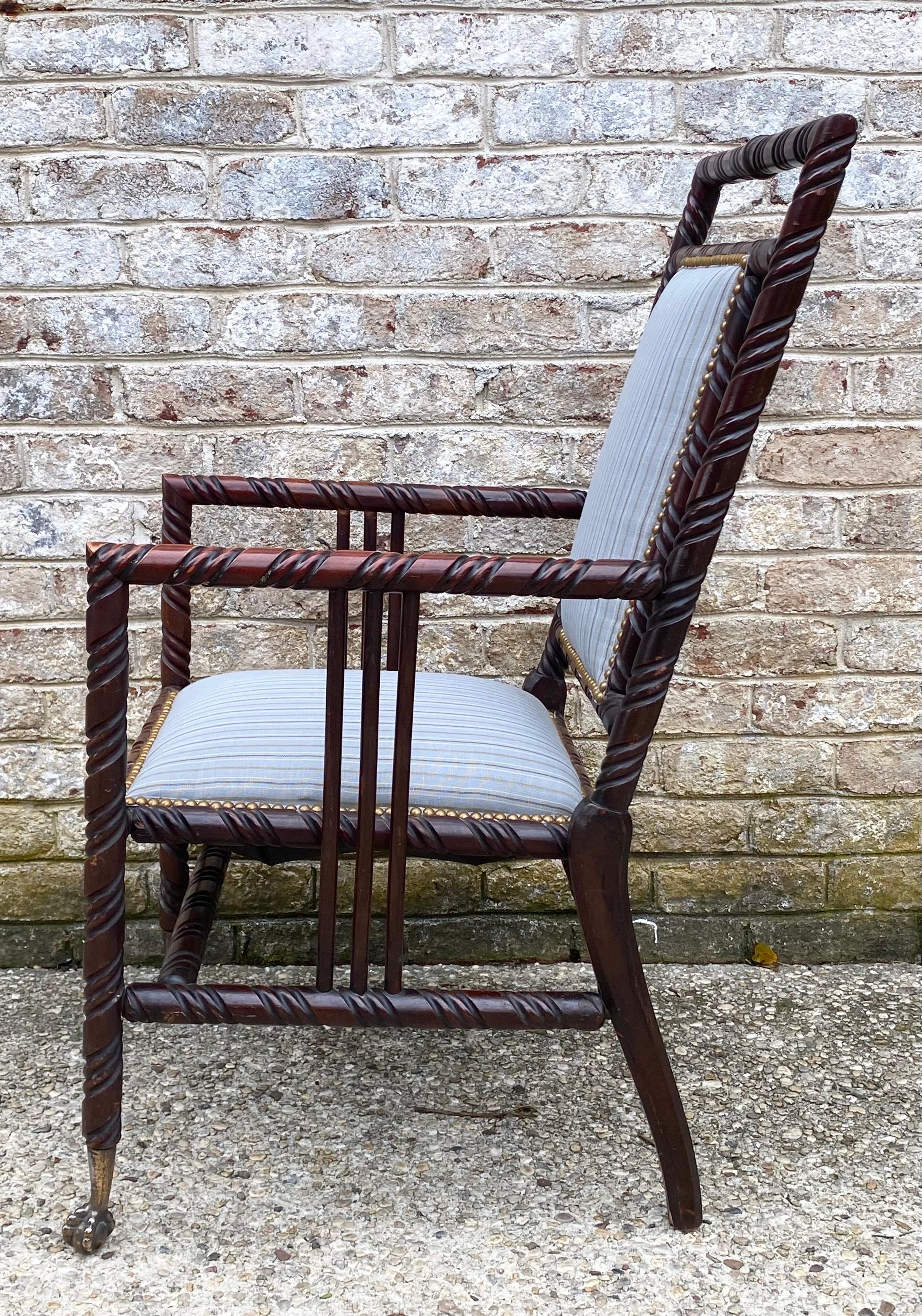 Hunzinger Wood Framed Arm Chair For Sale 2