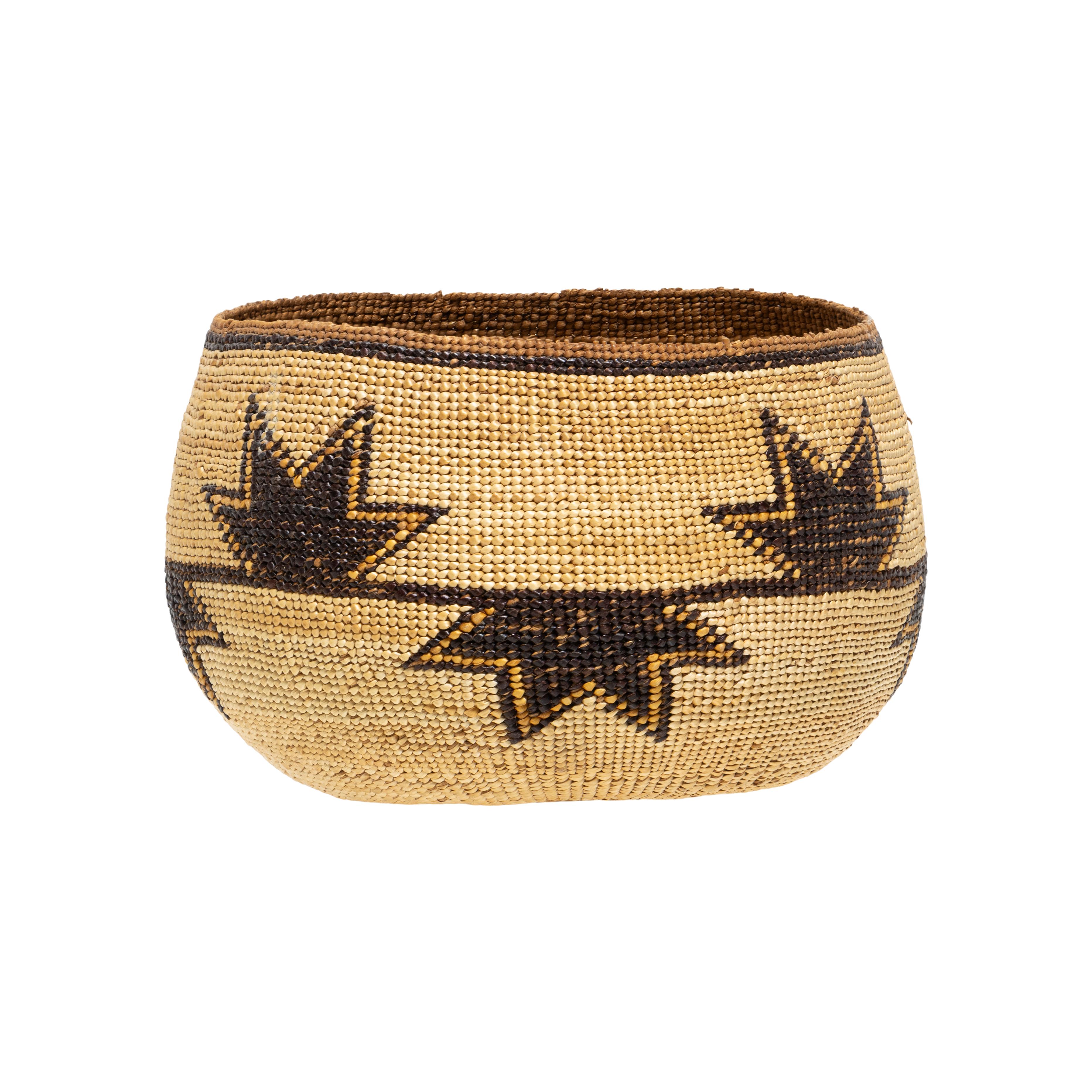 Native American Hupa/Yurok Polychrome Basket For Sale