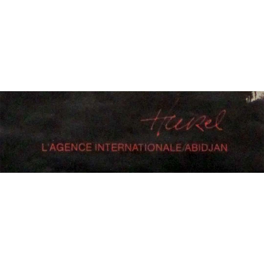 Originalplakat von Hurel für Air Afrique l'Agence Internationale Abidjan, 1965 im Angebot 2