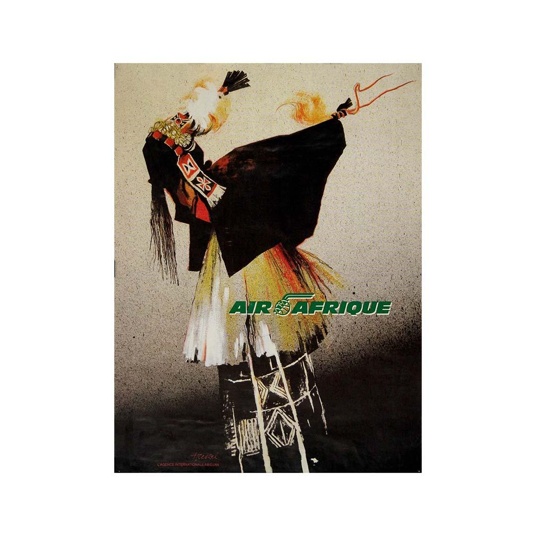 Originalplakat von Hurel für Air Afrique l'Agence Internationale Abidjan, 1965 im Angebot 3