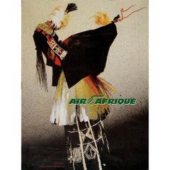 1965 original poster by Hurel for Air Afrique l'Agence Internationale Abidjan