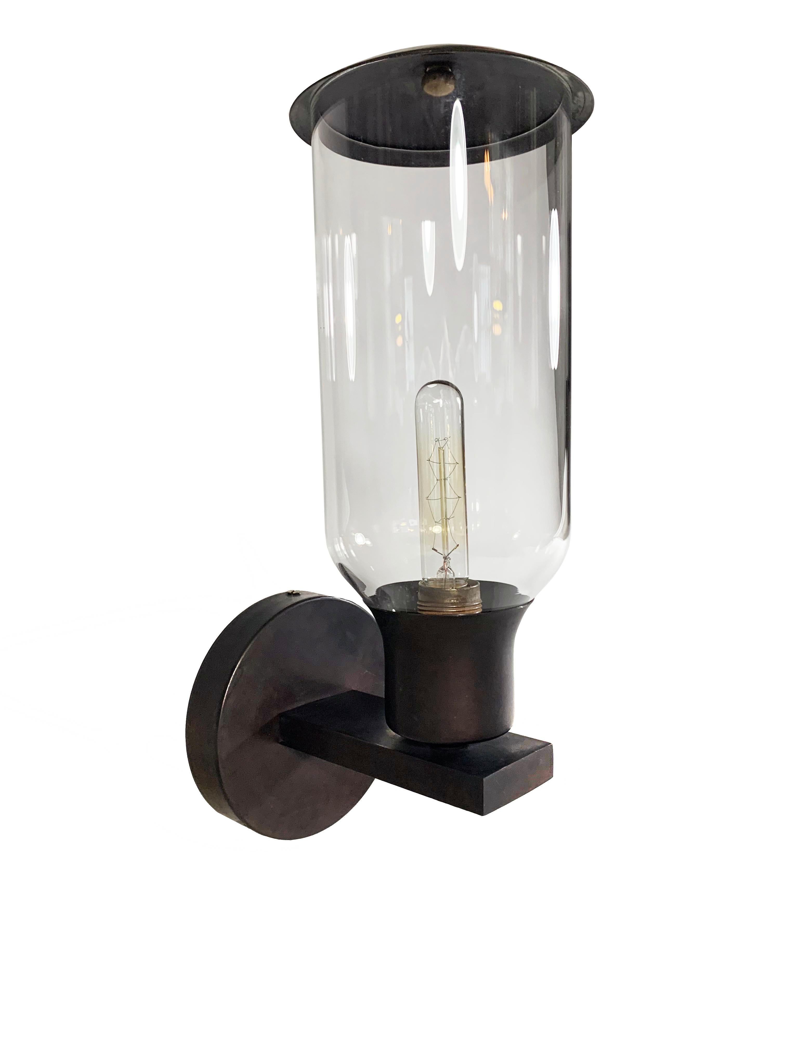 Mid-Century Modern Hurricane Lamp, Brass For Sale