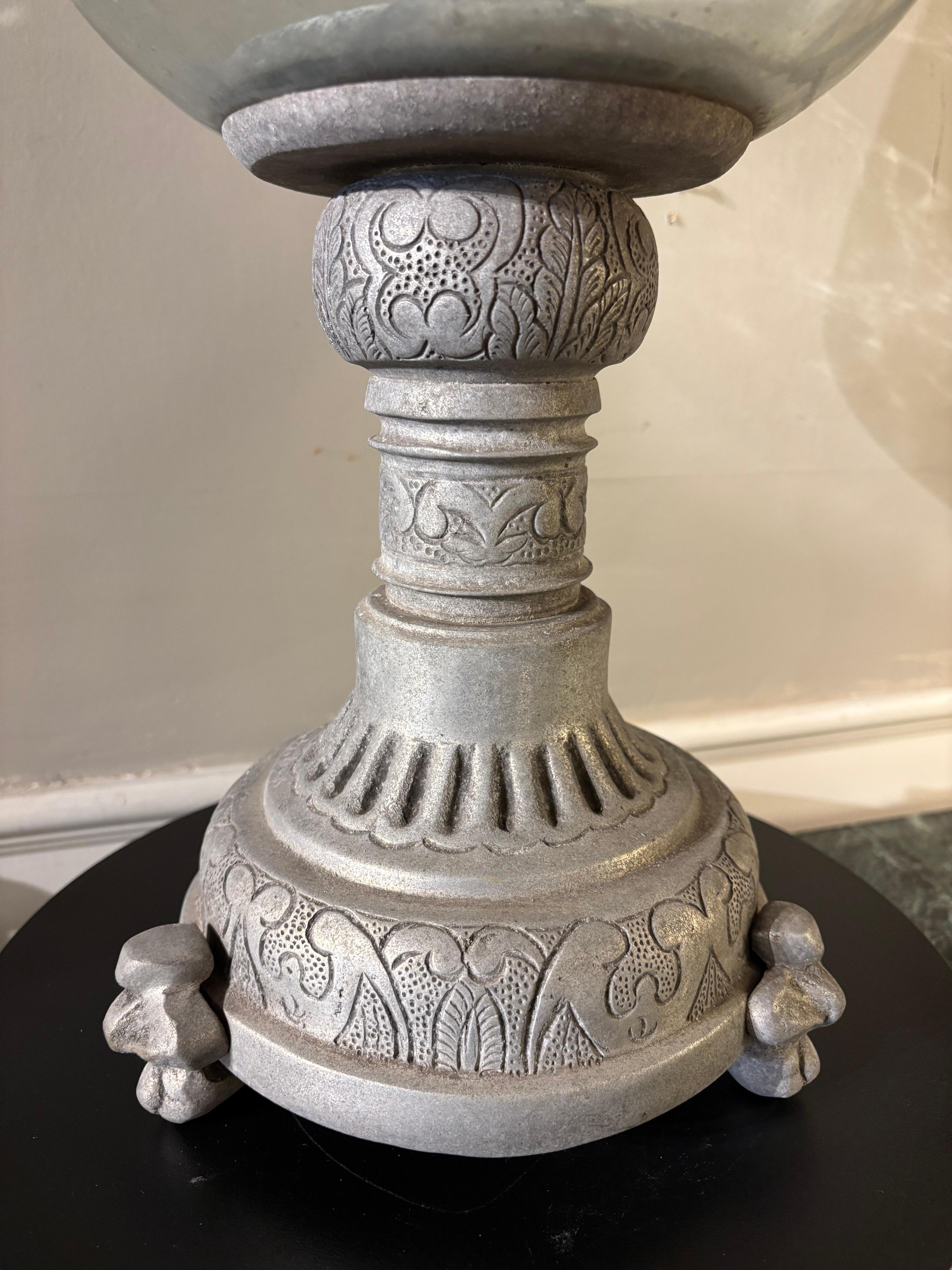 Hurricane Lamp Photophore On Zinc Base, Large Scale For Sale 5