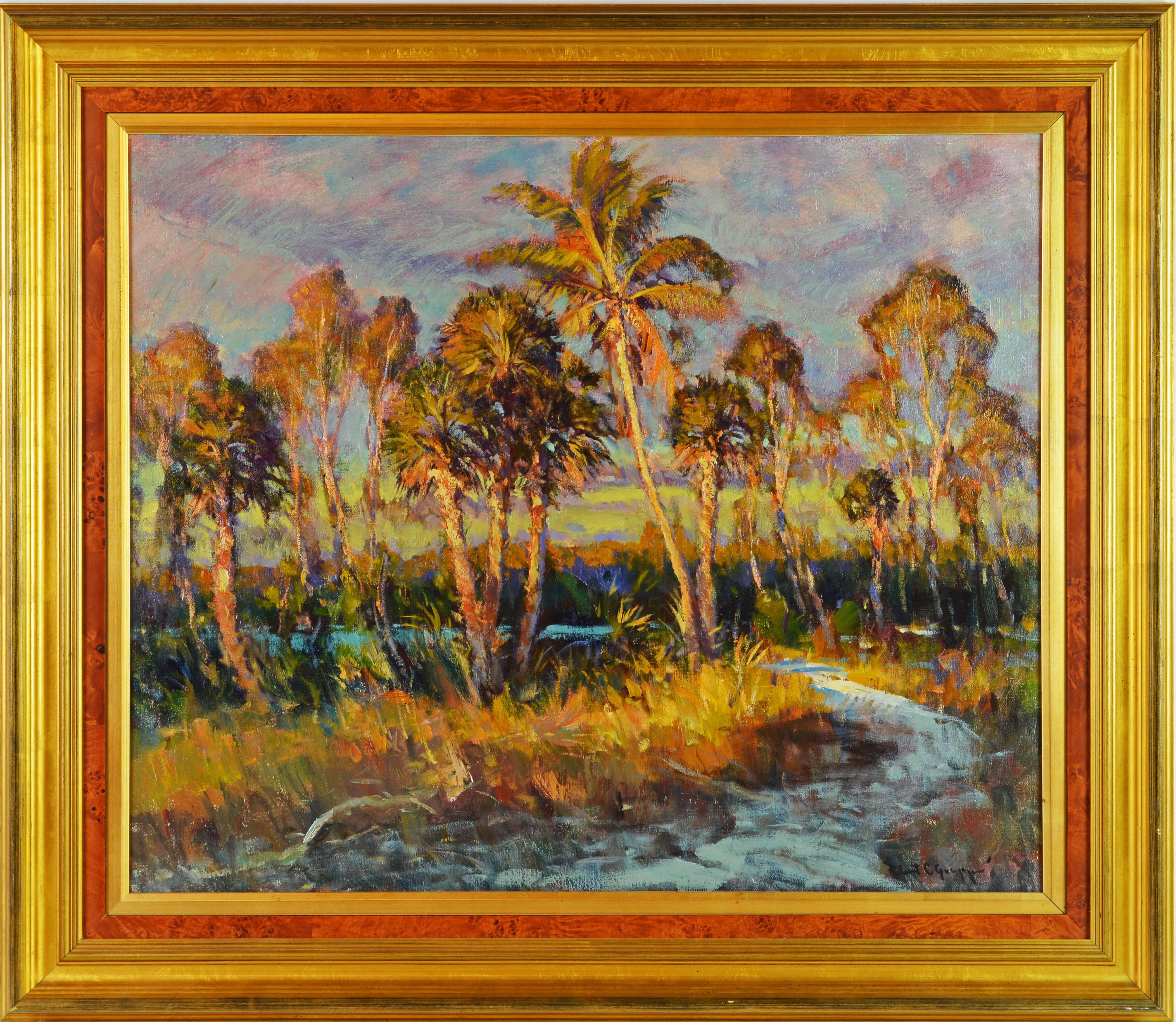 'Hurricane Pass'
By Robert C. Gruppe, American, b. 1944.
Measures: 30 x 36 inches with frame, 39.5 x 46 inches including frame.
Oil on canvas, signed.
Housed in a custom made vintage frame.

Robert Charles Gruppe:
Being third generation of