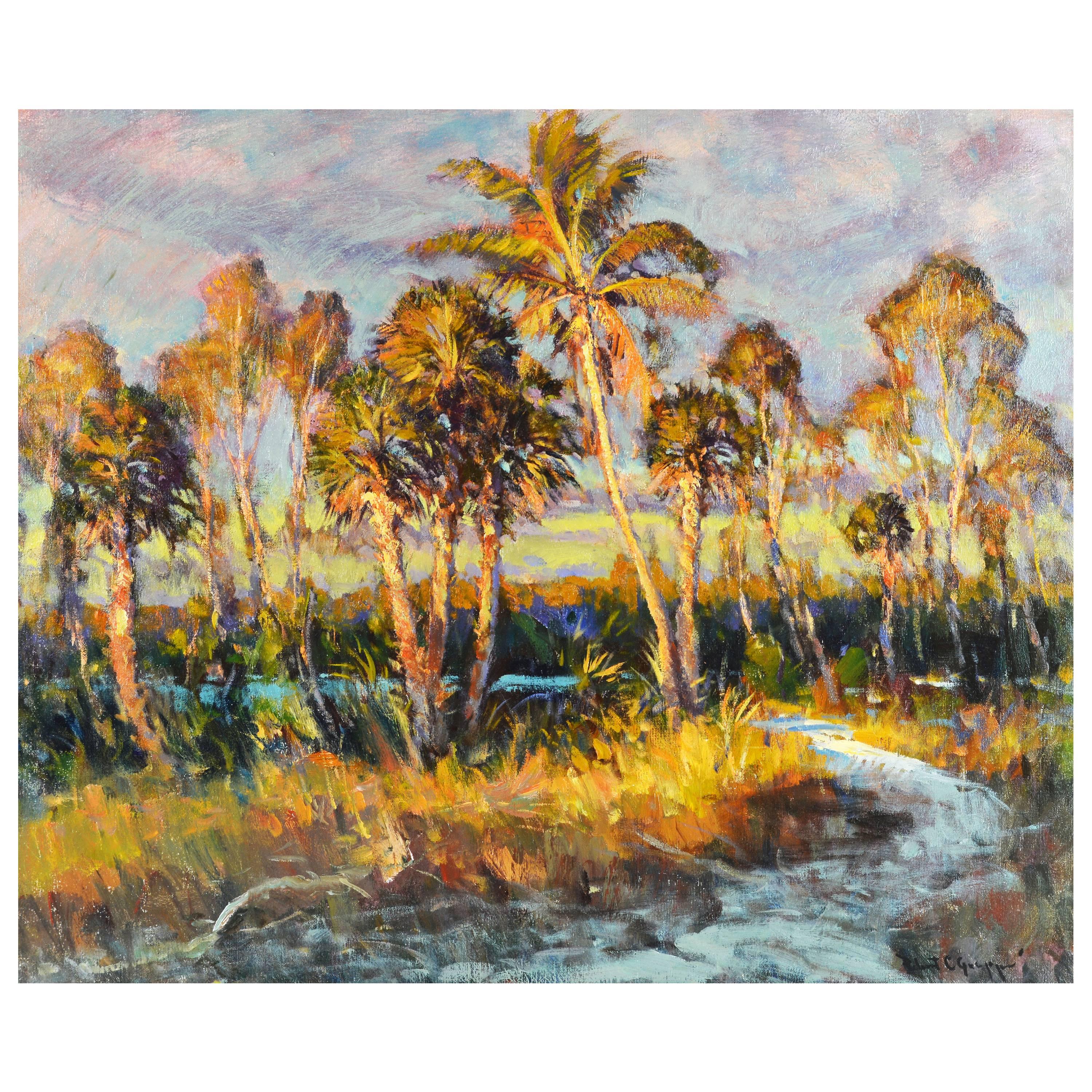 'Hurricane Pass' Original Florida Oil Painting by Robert C. Gruppe, American
