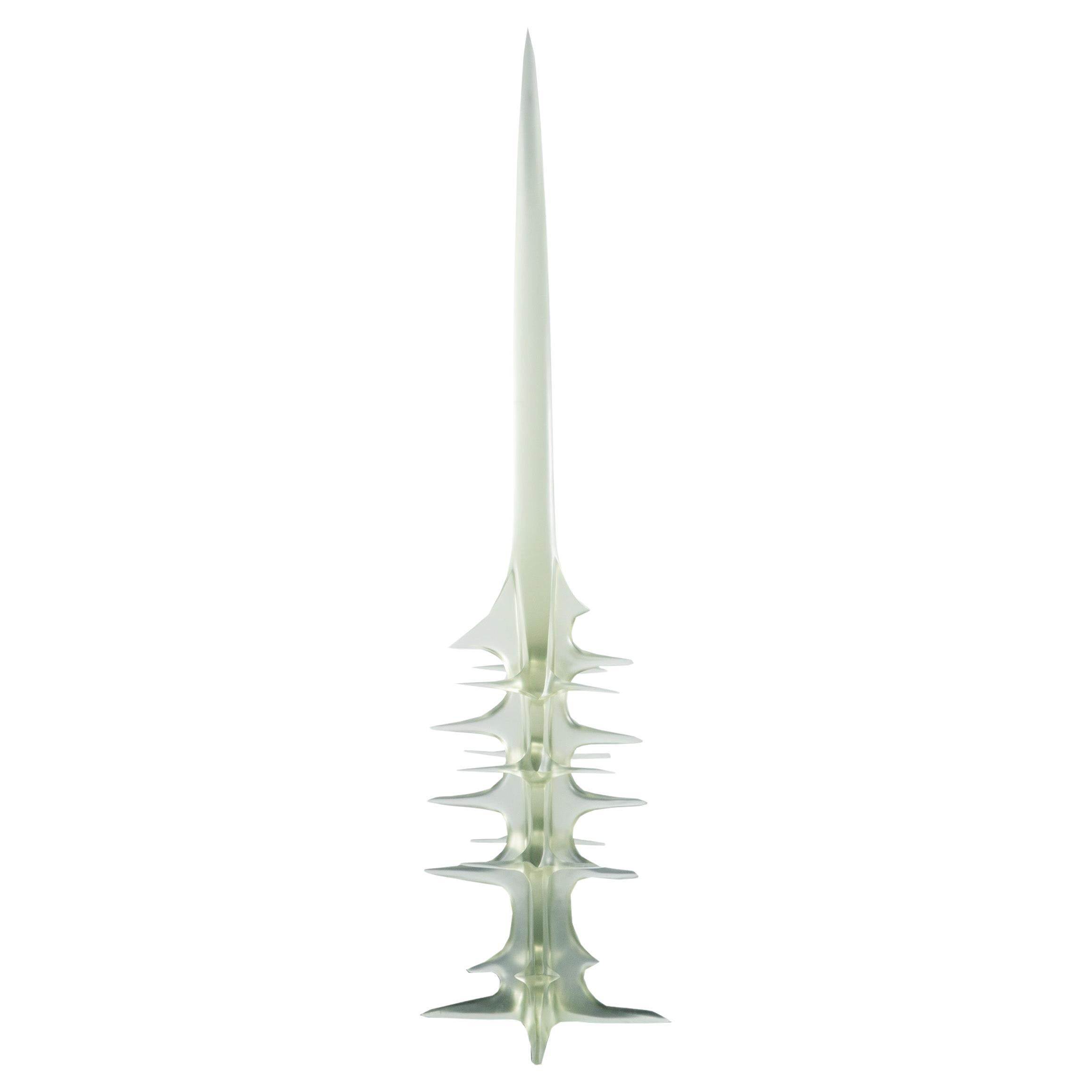 Moderne abstrakte Skulptur aus Gussharz, groß, grün, für den Innen- und Außenbereich, von Karen Atta im Angebot