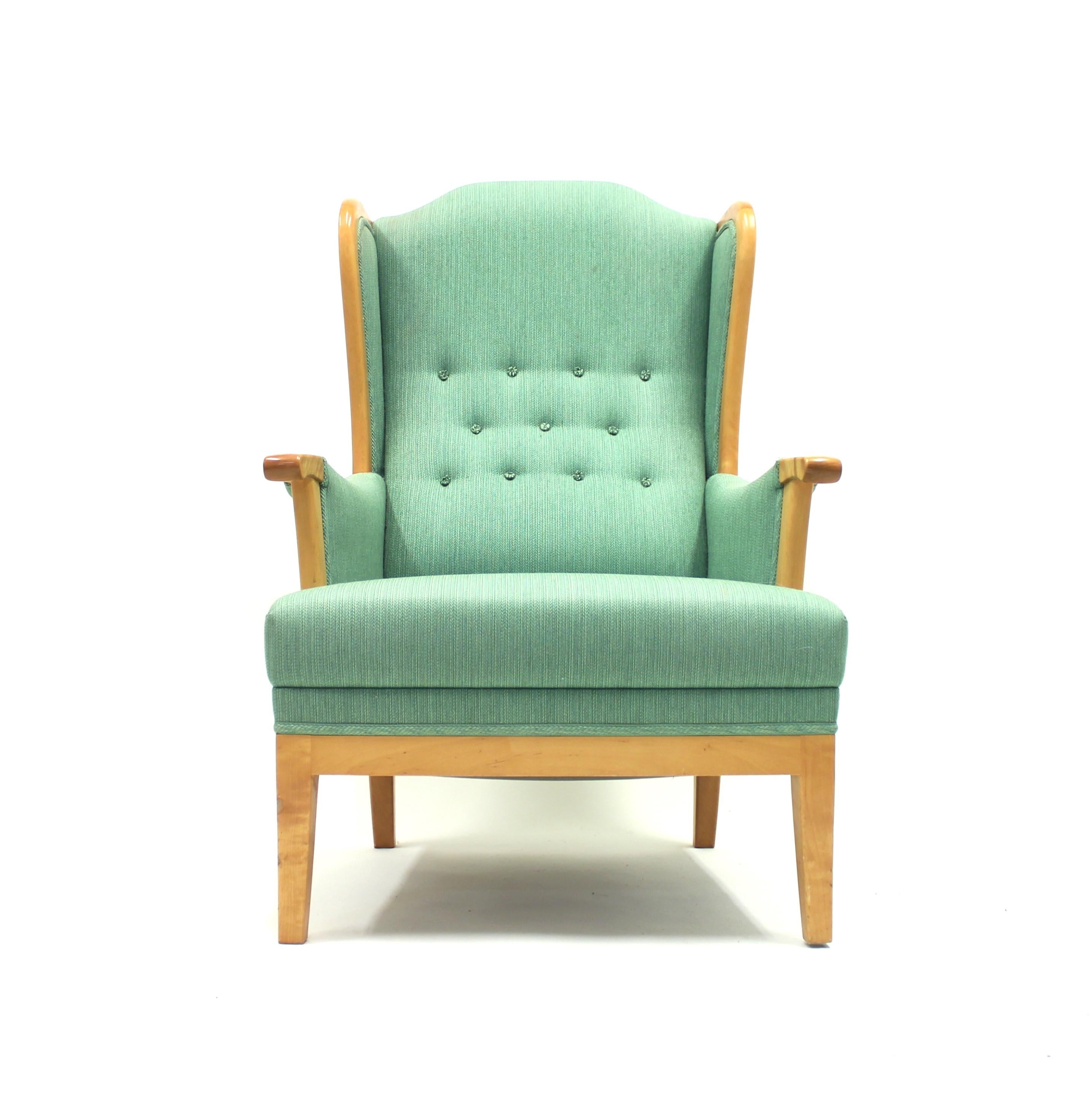 Scandinavian Modern Husfadern lounge chair by Carl Malmsten for O.H. Sjögren