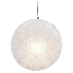 Hush Galvanized Iron Pendant Light, White, 14.25 in