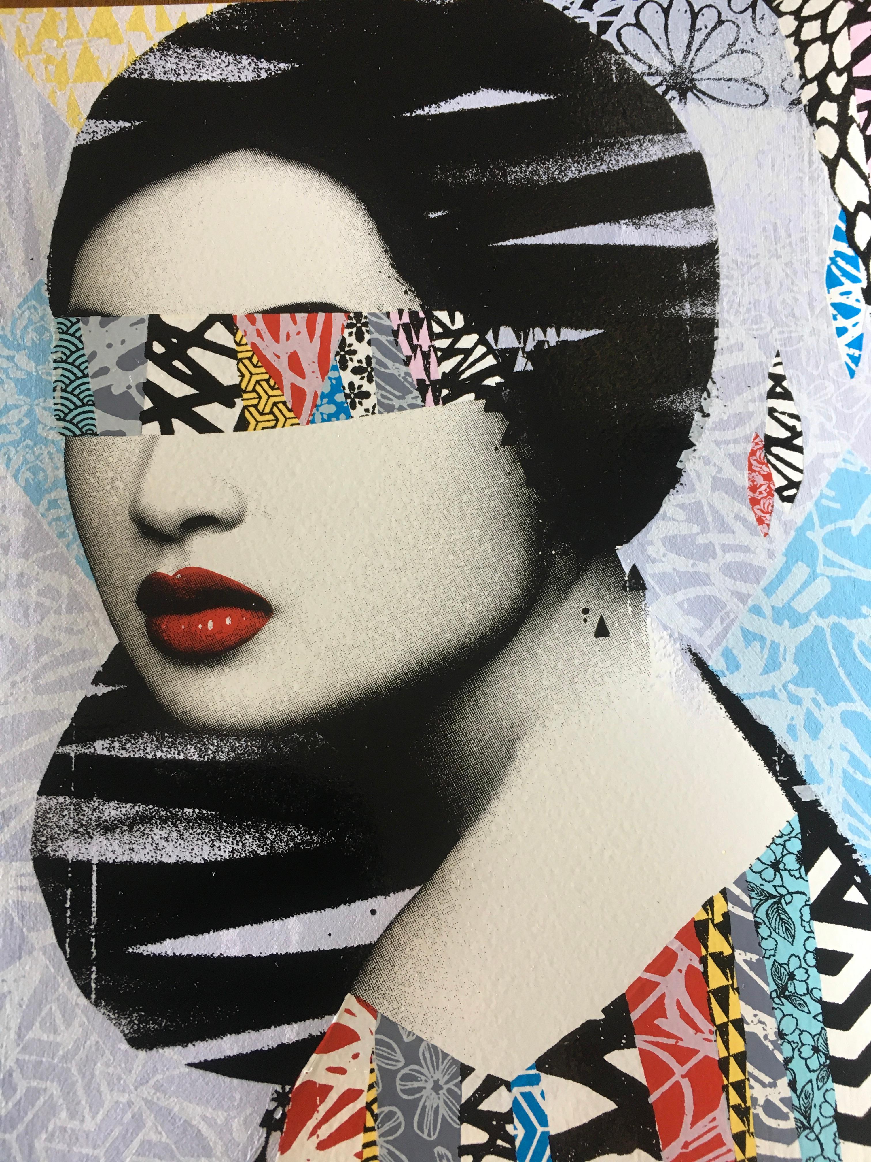 Ensemble de 2 tirages FACES I/II signé et numéroté - Gris Portrait Print par HUSH