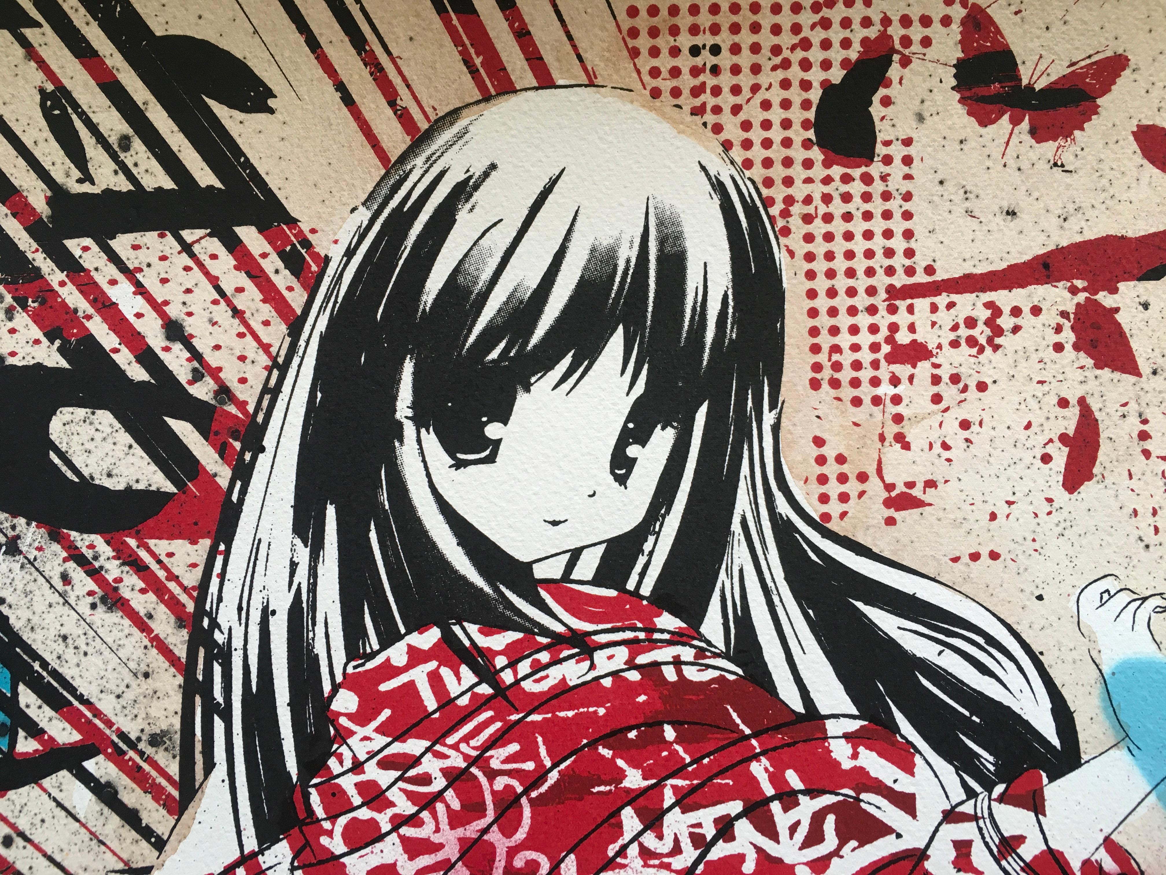 RHYTHM GRAF GLIMMER 1 Edizione limitata rifinita a mano e firmata dall'artista - Painting Street Art di HUSH