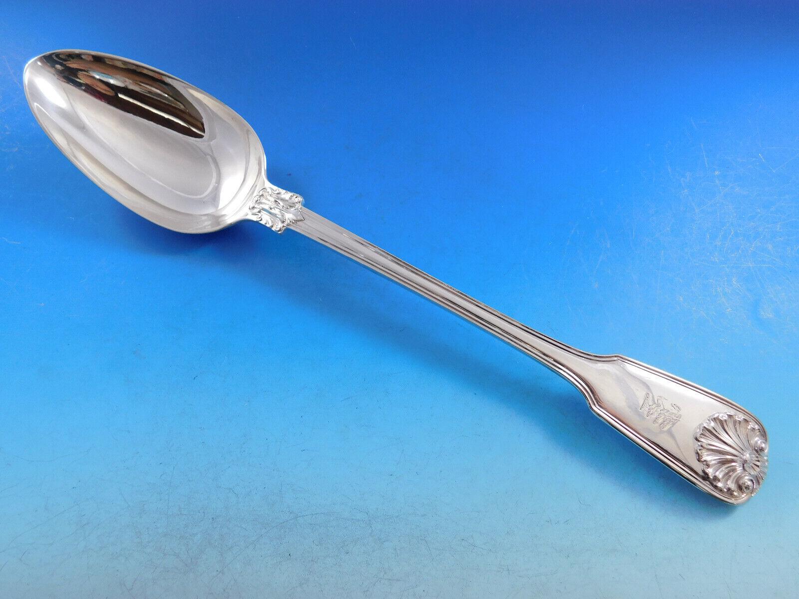 Set di posate in argento sterling Husk Shell by Chawner & Vander Servizio di posate in cassetta in vendita 6