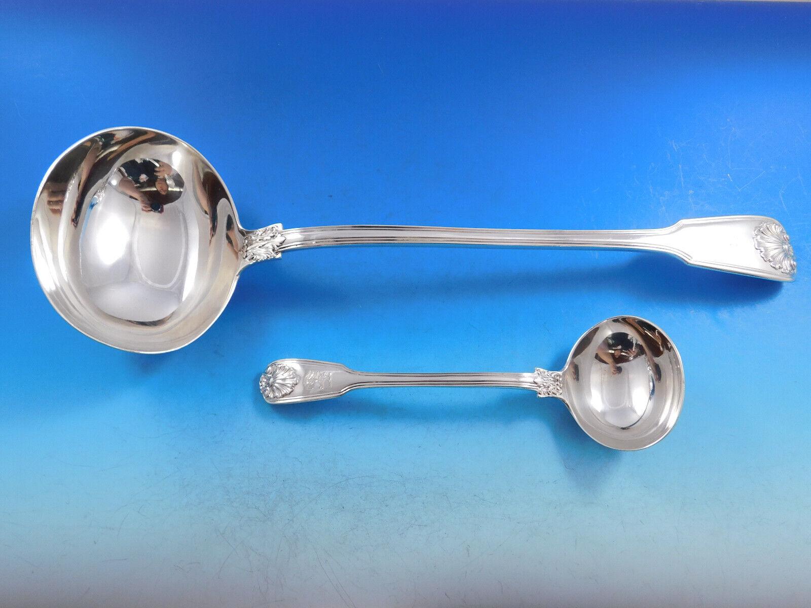 Set di posate in argento sterling Husk Shell by Chawner & Vander Servizio di posate in cassetta in vendita 7