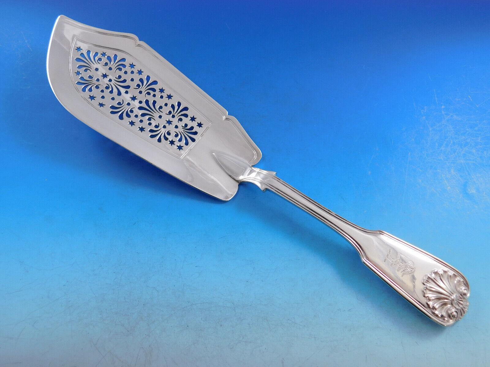 Set di posate in argento sterling Husk Shell by Chawner & Vander Servizio di posate in cassetta in vendita 8