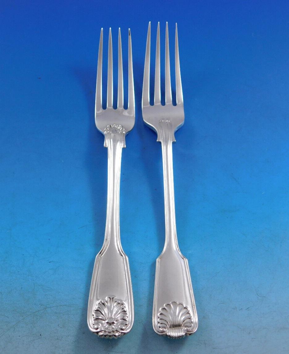 Argento 925 Set di posate in argento sterling Husk Shell by Chawner & Vander Servizio di posate in cassetta in vendita