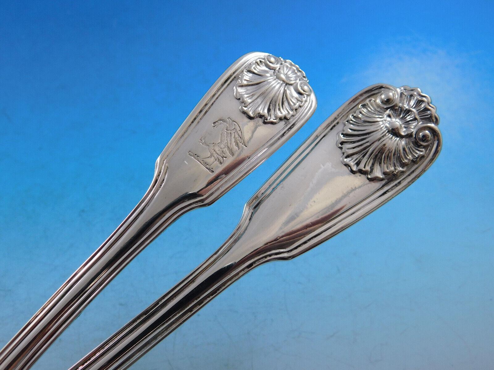 Set di posate in argento sterling Husk Shell by Chawner & Vander Servizio di posate in cassetta in vendita 1