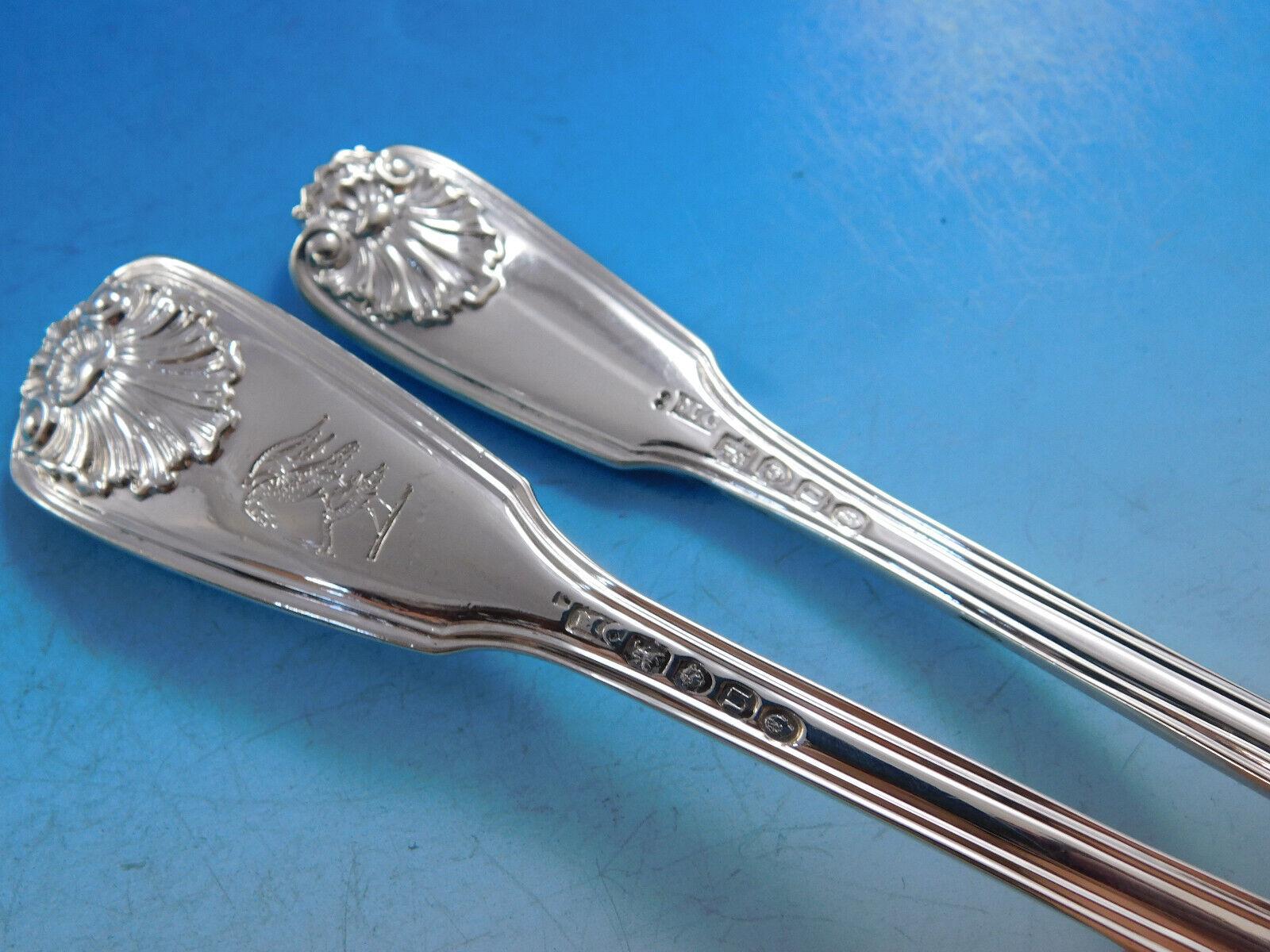 Set di posate in argento sterling Husk Shell by Chawner & Vander Servizio di posate in cassetta in vendita 2