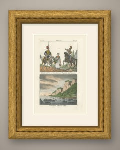 Hussar Officer, Berlin Cook and Cuirassier Trumpeter with the Rügen Cliffs, 1842