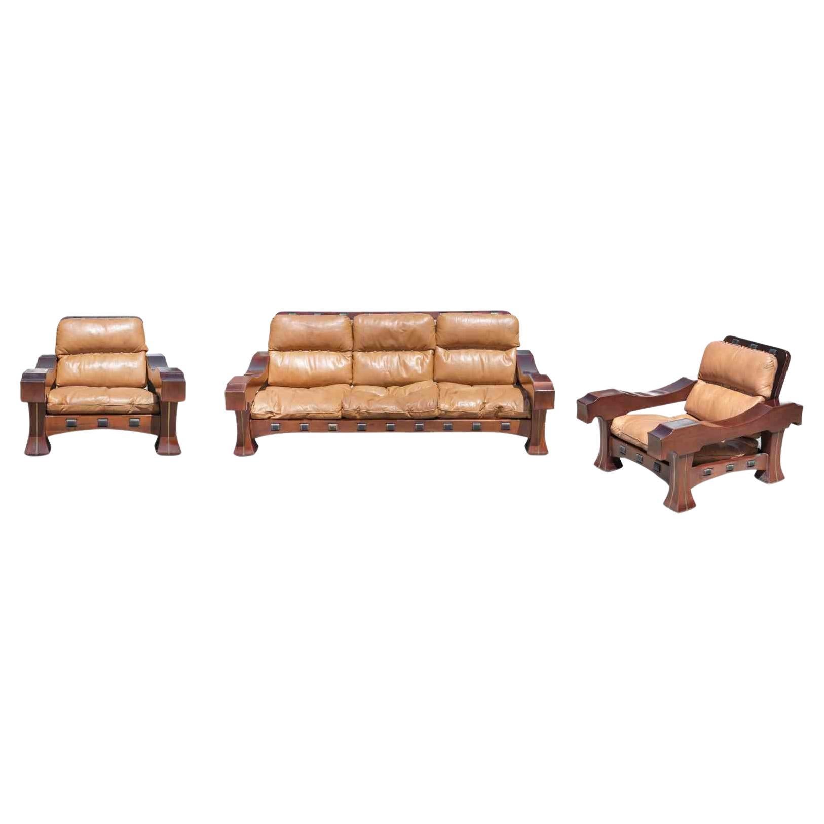"Hussar" Sofa Set by Luciano Frigerio, 1970s For Sale