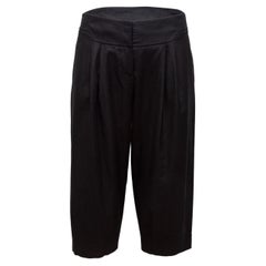 Hussein Chalayan Black Pleated Bermuda Shorts