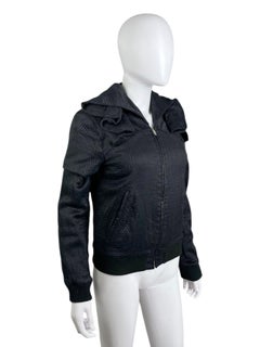 Hussein Chalayan Early 2000's Ruffle Blue Bomber Jacket