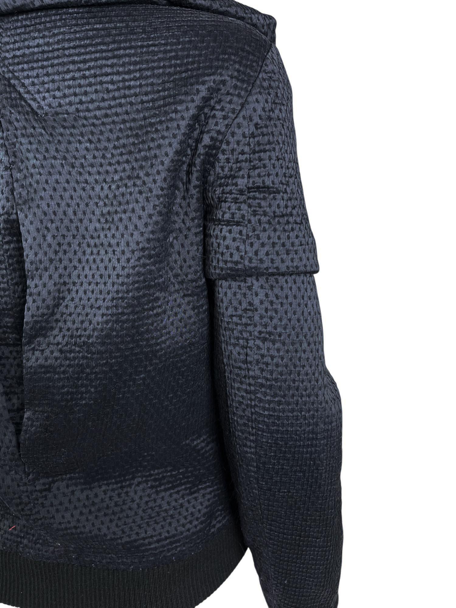 Hussein Chalayan Early 2000's Ruffle Blue Bomber Jacket in vendita 1