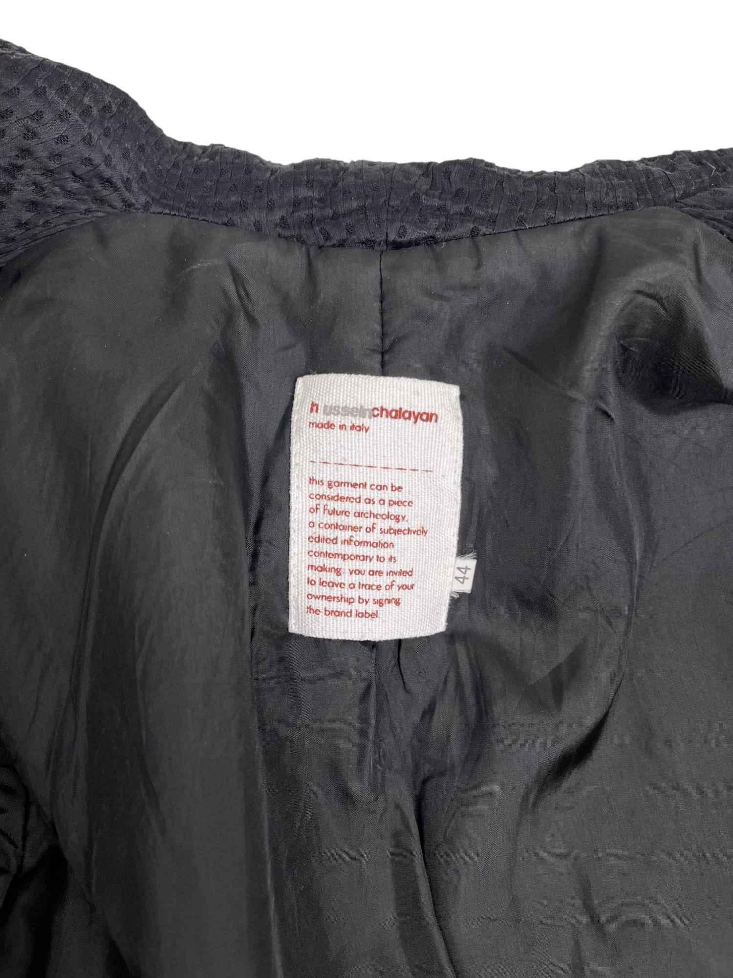 Hussein Chalayan Early 2000's Ruffle Blue Bomber Jacket in vendita 2