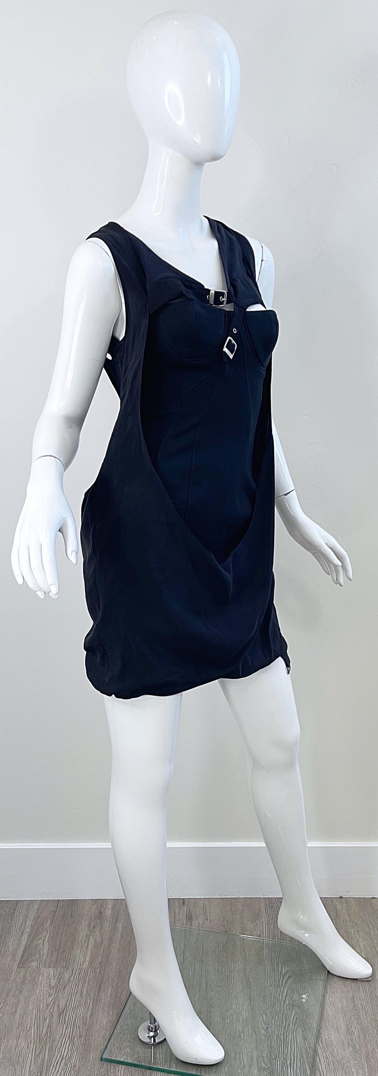 Hussein Chalayan Fall / Winter 2003 Runway Sz 4 Bondage Inspired Y2K Mini Dress For Sale 7