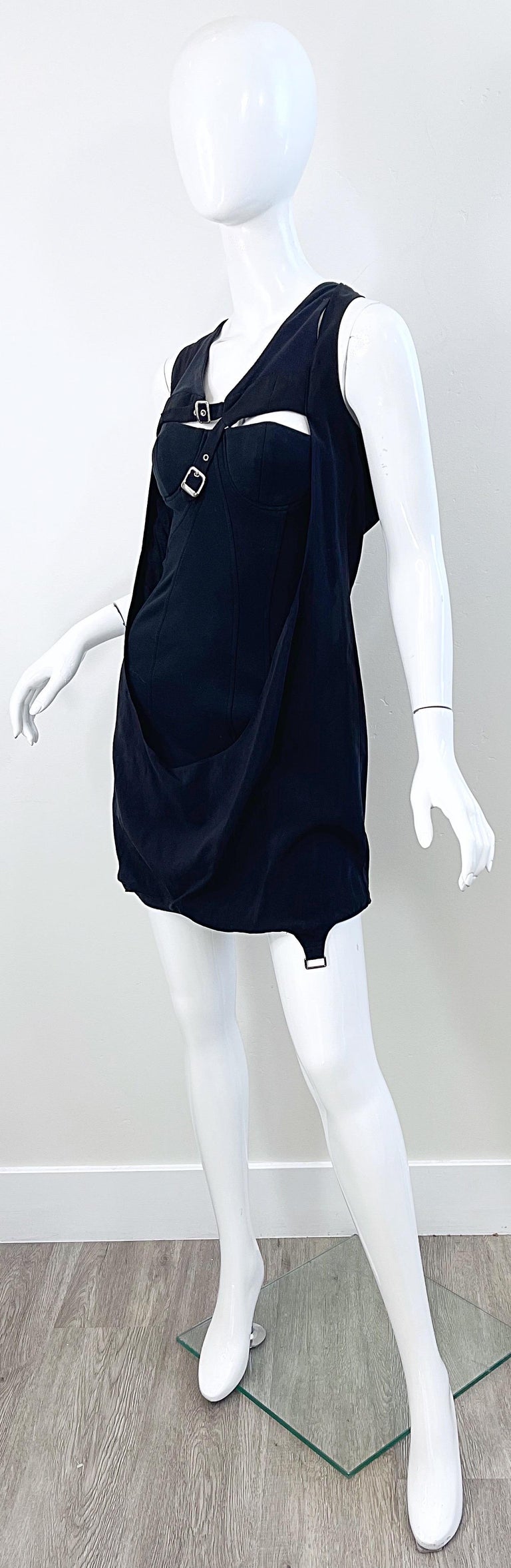 Hussein Chalayan Fall / Winter 2003 Runway Sz 4 Bondage Inspired Y2K Mini Dress For Sale 3