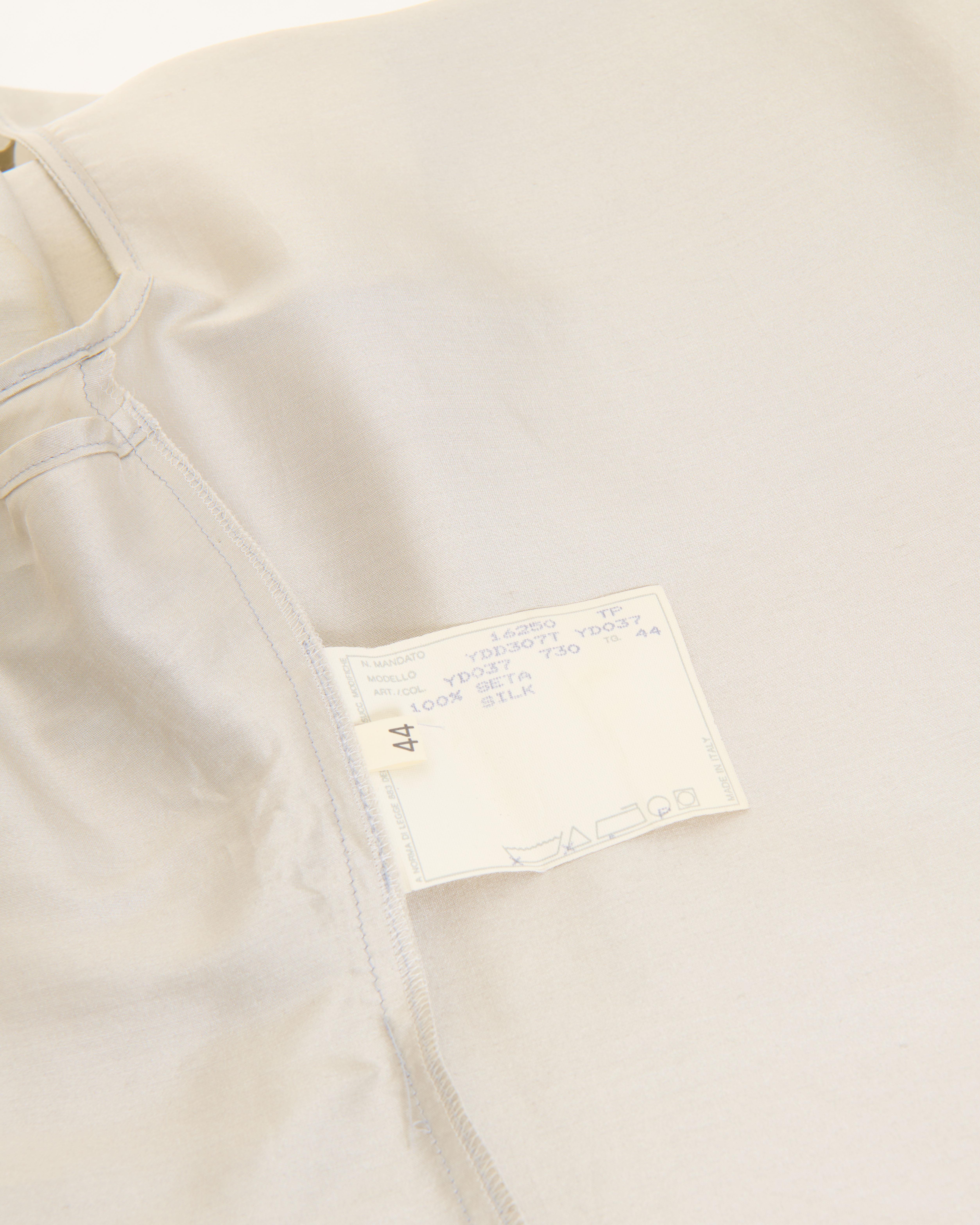 Hussein Chalayan S/S 2002 ‘Medea’ dove grey deconstructed zipper nylon top in vendita 7