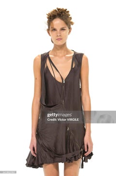 Hussein Chalayan S/S 2002 'Medea' where grey deconstructed zipper nylon top